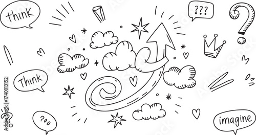 Creative doodle icons for branding and design projects