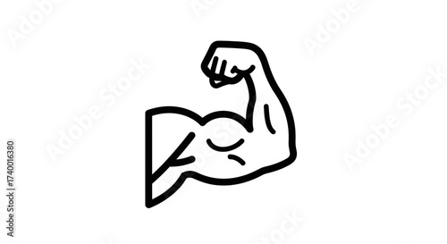 Flexed Arm Icon – Strong Muscle Fitness Power Symbol
