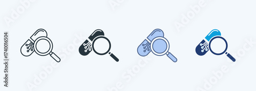 Drug Discovery Multiple Style Icon Collection