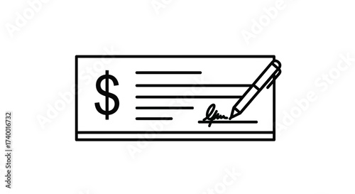 Check Payment Icon – Banking Finance Money Transaction Symbol