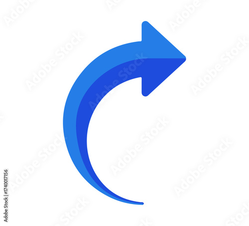 Free Download Curved Blue Arrow Icon – Symbol of Reply, Forward, Redo, and Directional UI Action - GFXLoad