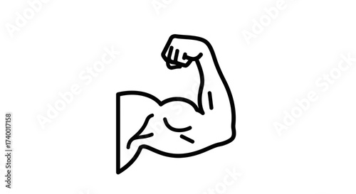 Flexed Arm Icon – Strong Muscle Fitness Power Symbol