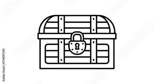 Treasure Chest Icon – Locked Storage Box Symbol