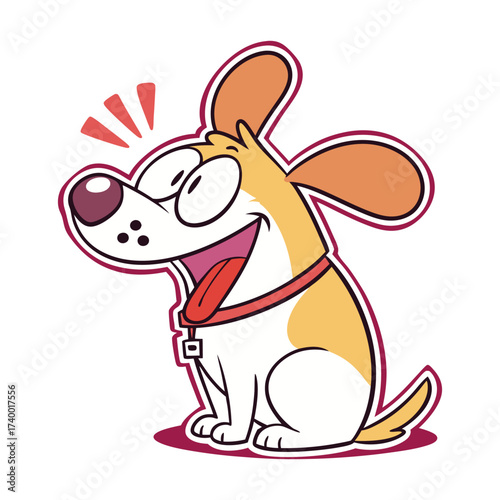 Funny Cartoon Dog Making Cross-Eyed Face Illustration