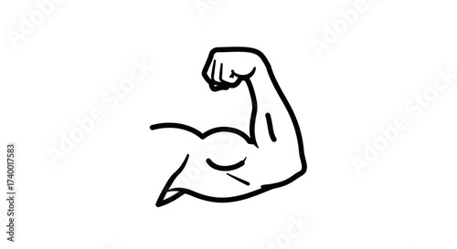 Flexed Arm Icon – Strong Muscle Fitness Power Symbol