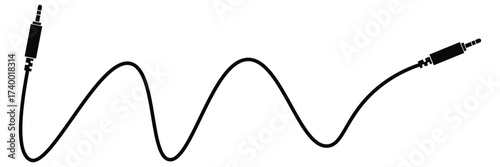 Audio Cable Icon — Connector, Jack, Music, Sound Equipment, Vector Illustration