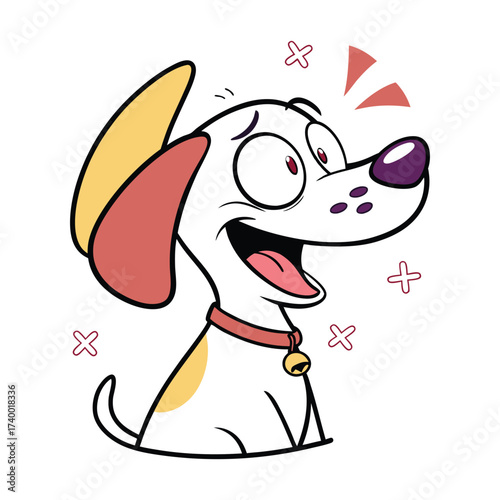 Funny Cartoon Dog Making Cross-Eyed Face Illustration