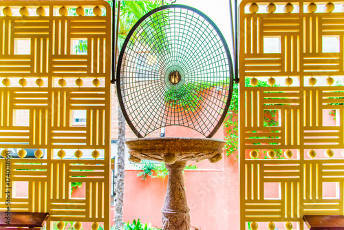 Barcelone, Spain - July 13 2025: The beautiful decoration window and balcony of Casa Vicens in Barcelone Spain