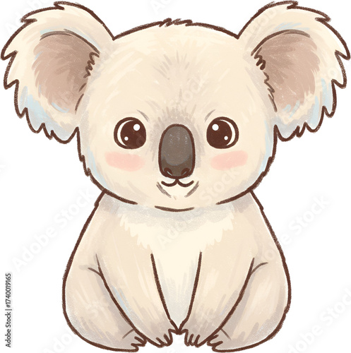 Koala Minimal Hand-Drawn Style Clipart PNG