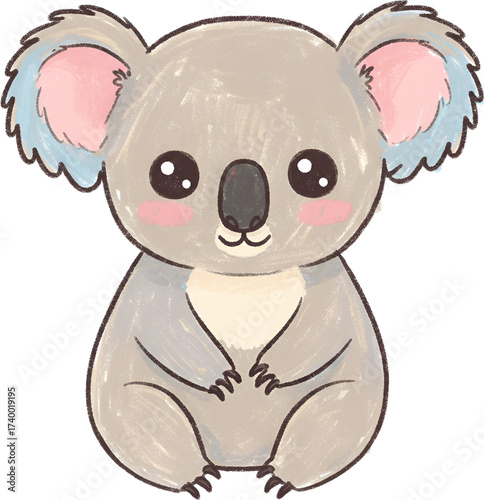 Koala Minimal Hand-Drawn Style Clipart PNG