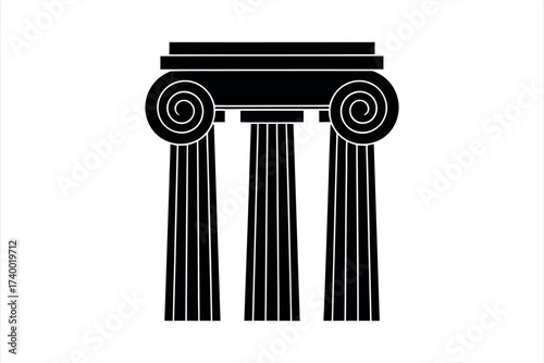 Ionic Columns on White