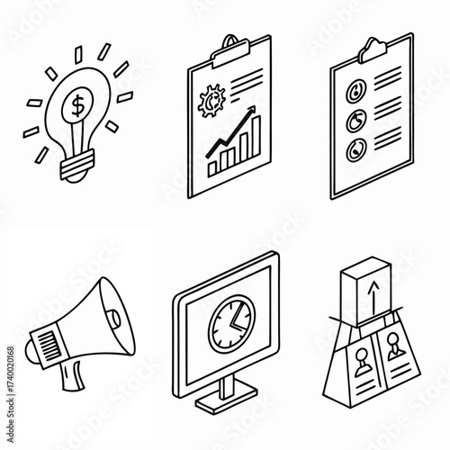 Business ideas and productivity illustrations