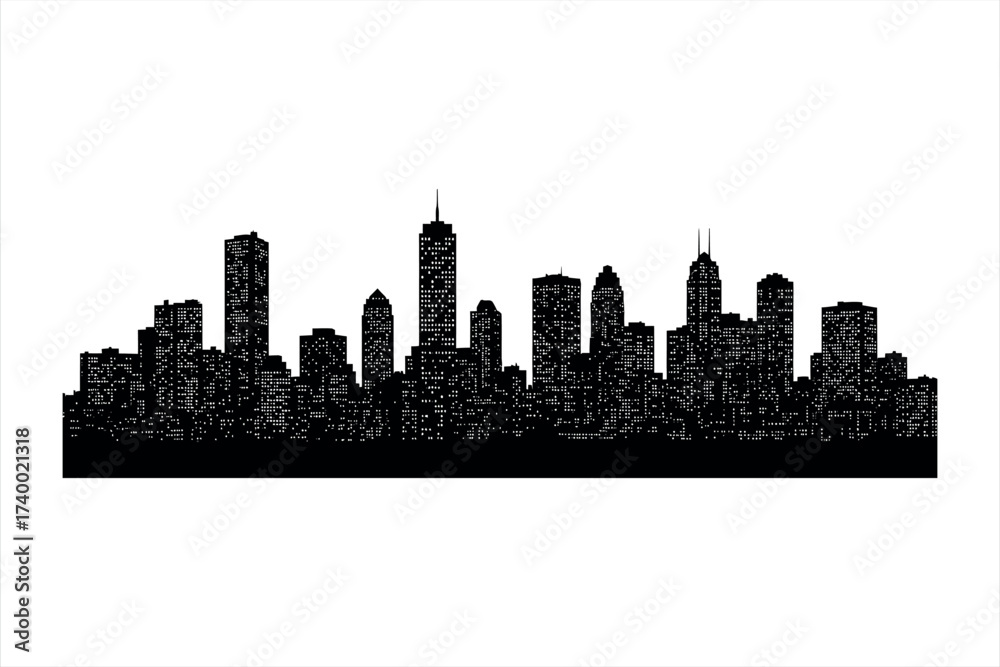 Naklejka premium City Skyline Silhouette