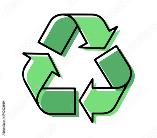 Recycling Symbol Icon – Green Loop for Sustainability, Waste Reduction, and Environmental Awareness