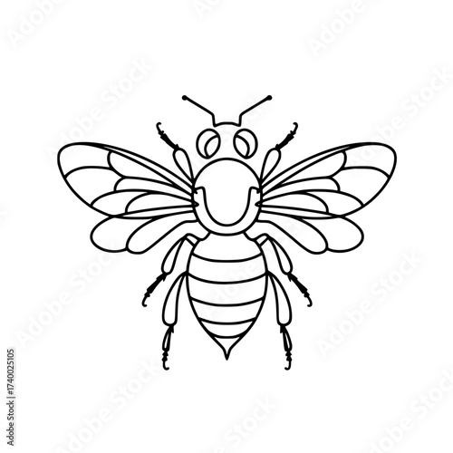 Whimsical cartoon honeybee design, perfect for adding a touch of sweetness to any project
