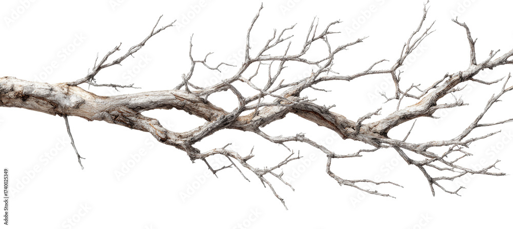 Fototapeta premium Detailed Branching, Light Gray-White Decor