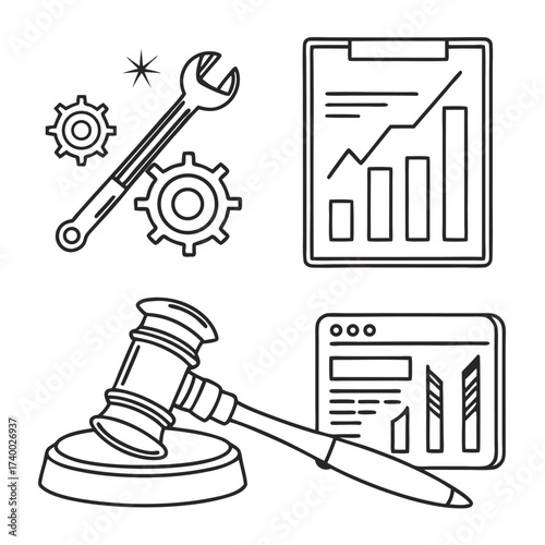Business icons illustration graphic design