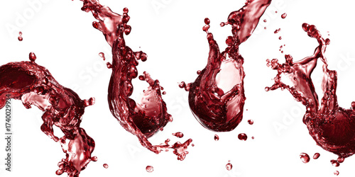 Dynamic red liquid splashes against a black background (1)