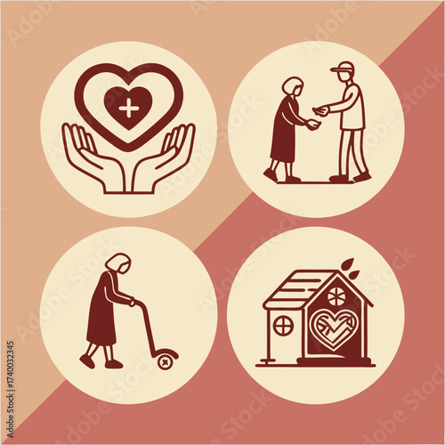 Caregiving activities illustration