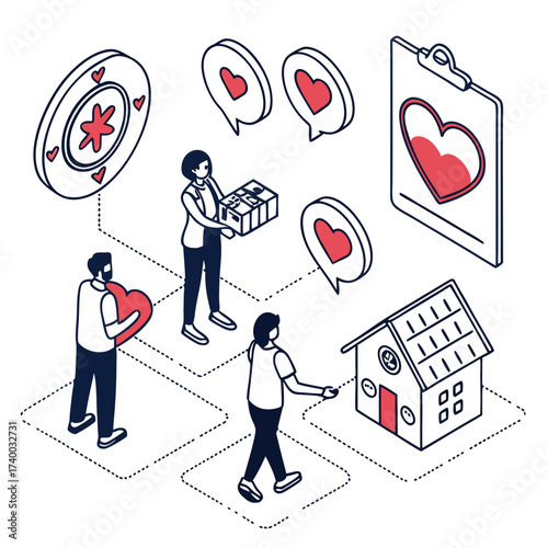 Charity gift house illustration