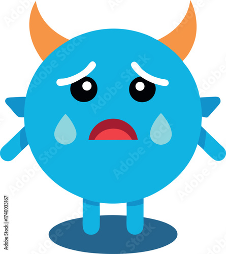 Crying Balloon on White Background Illustration