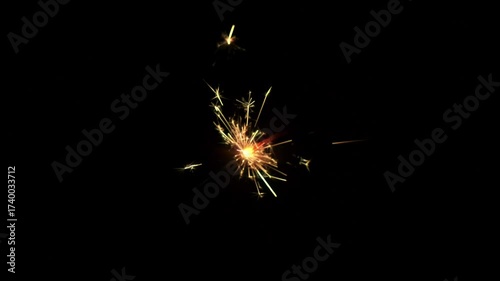 Sparkling sticks on a black background