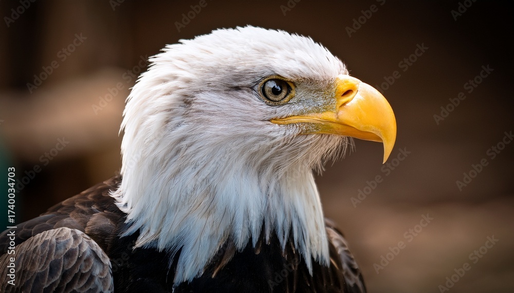 Fototapeta premium one eye bald eagle in oregon zoo