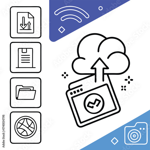 Cloud file upload illustration