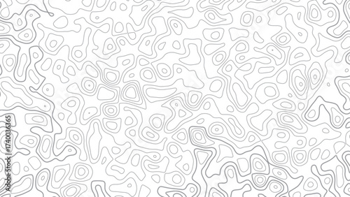 Abstract topography contour map line and modern wavy map line design, geography map contour wave line white background. Vector art