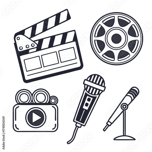 Film production equipment illustrations