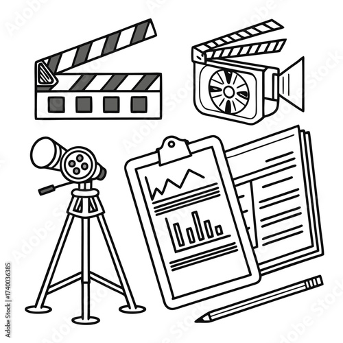 Film production equipment illustrations