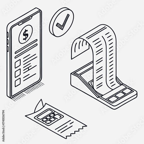 Digital payment system illustration