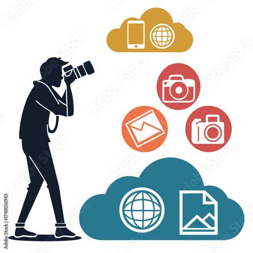 Digital photography workflow illustration