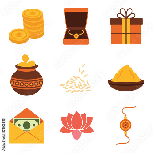 Indian festivals and auspicious symbols.