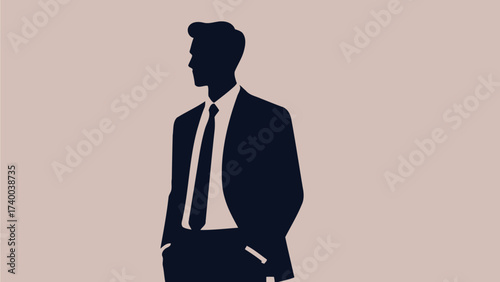 Man in formal suit standing profile