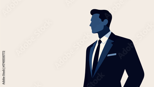 Man in formal suit profile view