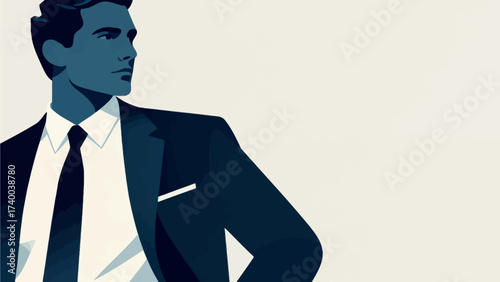 Man in formal suit profile view