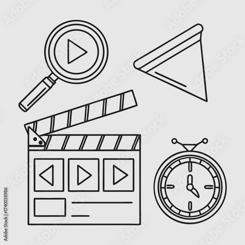 Film production line art graphics