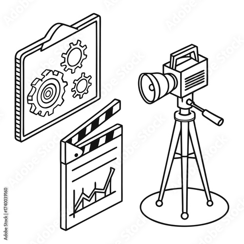 Film production project management illustration