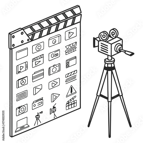 Film production tools illustration