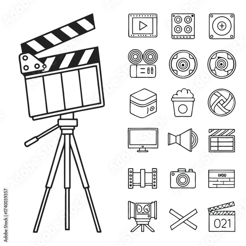 Film production tools illustrations