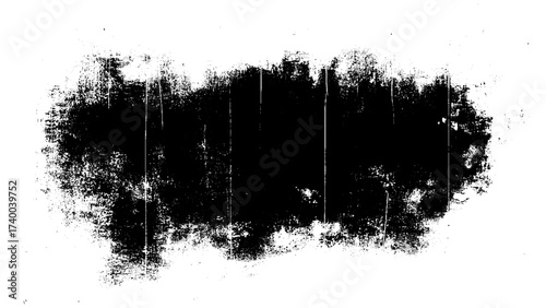 Grunge black horizontal text box. Dirty Texture Banner