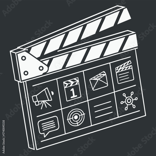 Film clapperboard graphic design