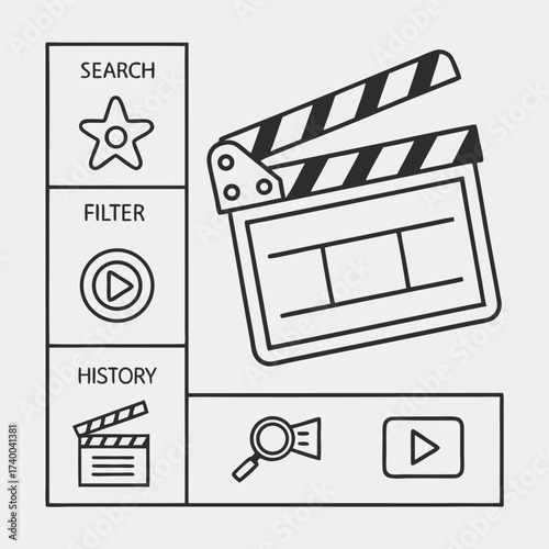 Film clapperboard illustration