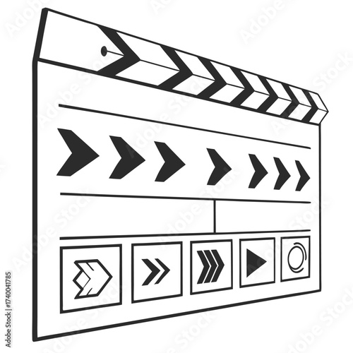 Film production clapperboard graphic