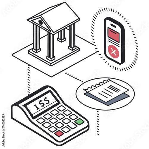 Financial illustration isometric graphic