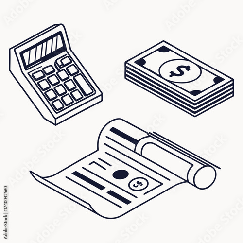 Financial illustration isometric style