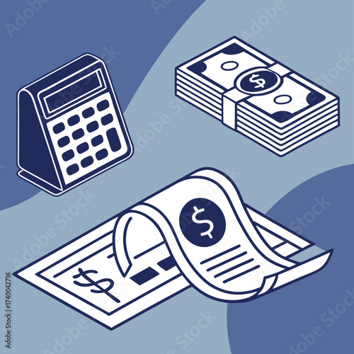 Financial illustrations isometric style