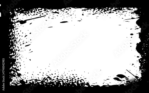 Wallpaper Mural Rough frame overlay pattern. Black and white empty background. Grunge wall texture. Cement distressed backdrop. Torontodigital.ca