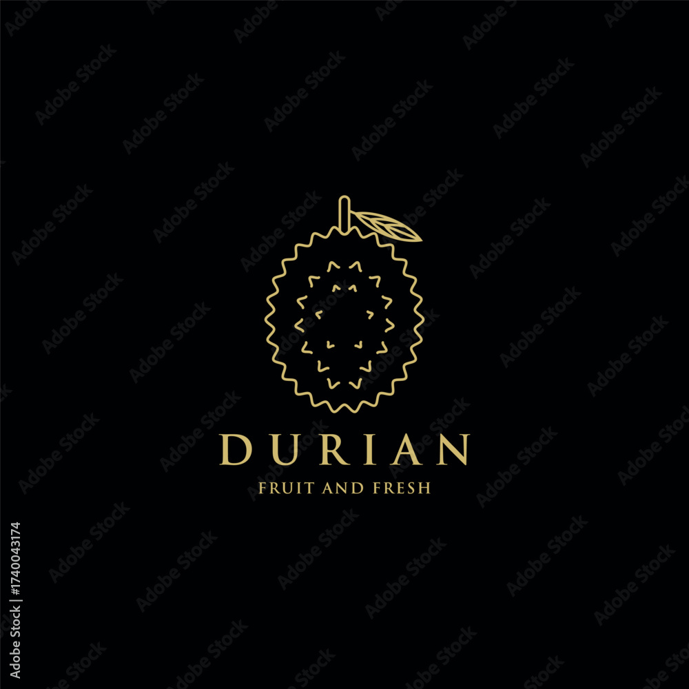 Fototapeta premium Fresh Durian Logo Design Template